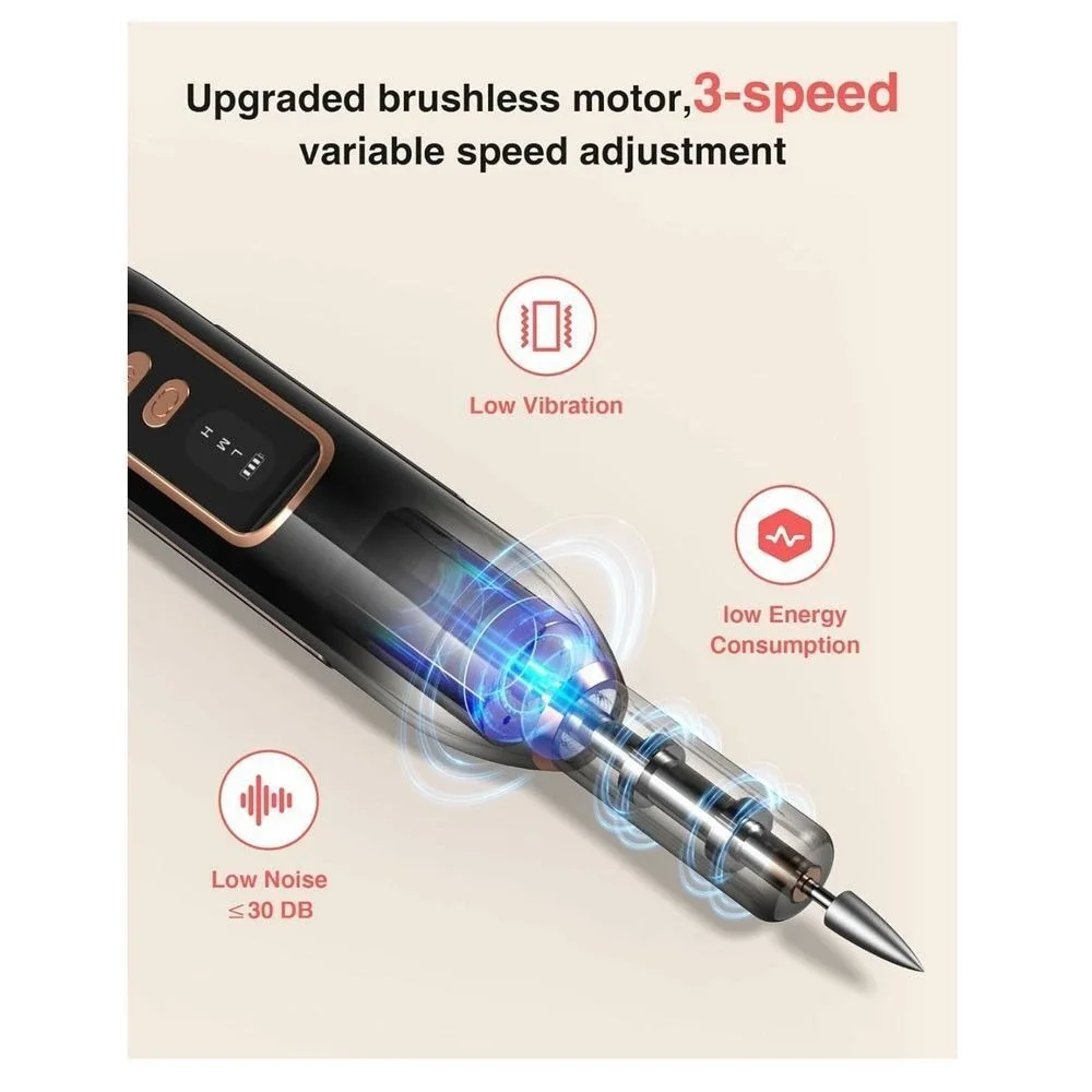 HiLUNDA 2-in-1 Electric Makeup Brush Cleaner and Nail Drill Set Black NIB